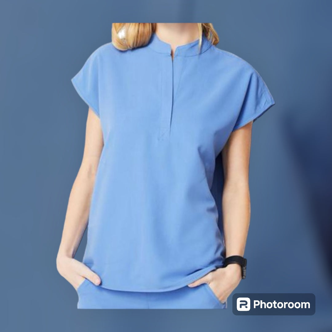 Serenity Quarter Snap-Front Scrub Top