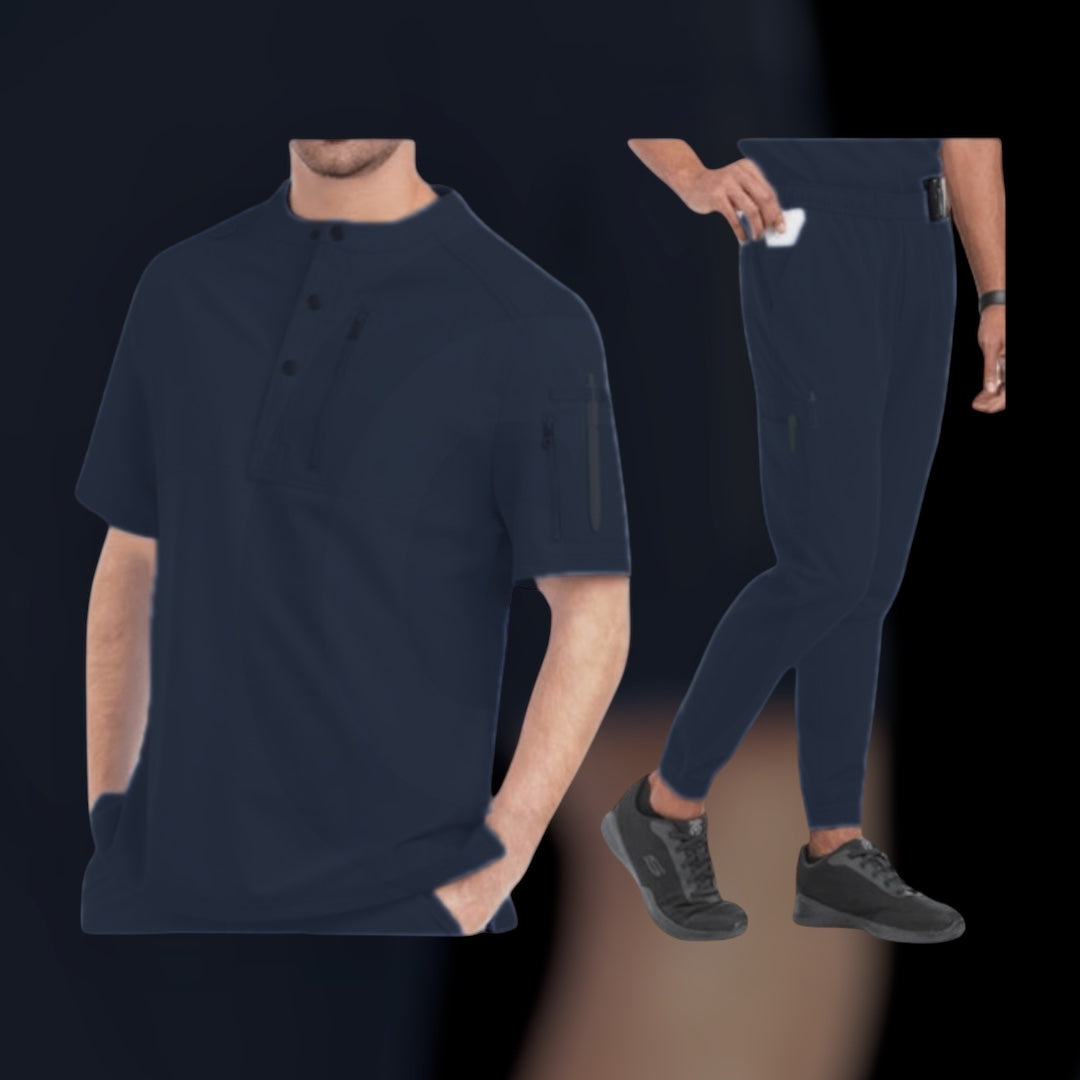 Men's Vitality Quarter Sleeve Scrub Top