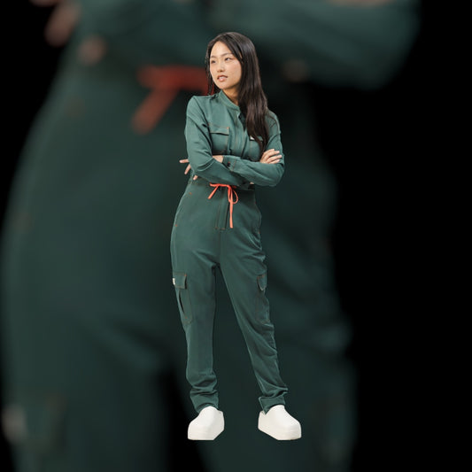 Long Sleeve Cargo Jumpsuit